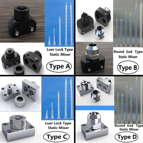 AB Glue Adhesive Mixing Ratio 1:1 Dispensing Pneumatic Valve Head Adapter Static Mixer Tee Connector And Fitting Adapter