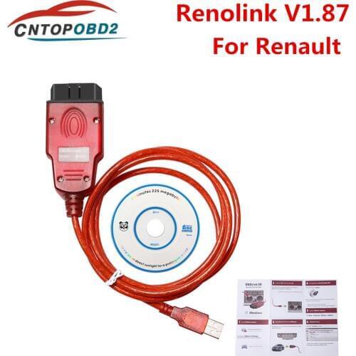Renolink V1.87 For Renault Key Coding UCH Matching Dashboard Coding ECU Resetting Airbag OBD2 Diagnostic Interface