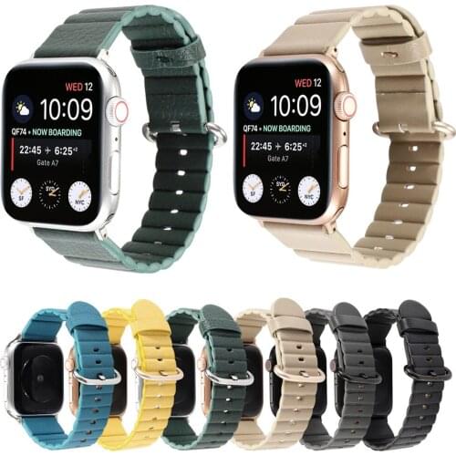 Colorful Leather Loop Band for Apple IWatch 42mm 38mm 40mm 44mm Wristband Strap for Apple Watch Series 5 4 3 2 1