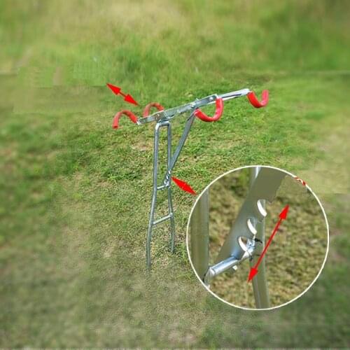 Rod holder fishing tools easy fold Portable product Support two Rods Stainless Steel Stand Pole fishing tools one set ship