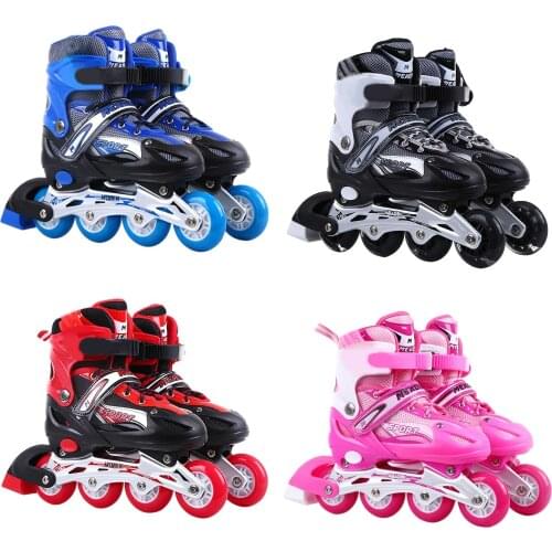 Children Inline Skates With Illuminating Light Up Wheels Outdoor PVC Flashing Roller Skates Tracer Adjustable Inline Skate