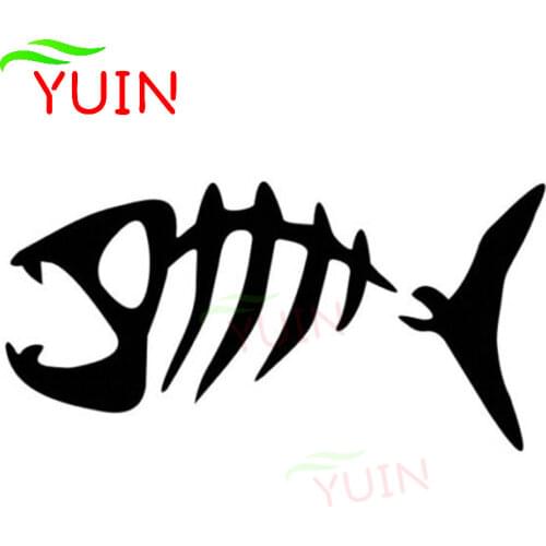 Classic Fish Skeleton Car Sticker Fashion Style PVC Body Rear Windshield Decoration Accessories Sunscreen Waterproof Decals