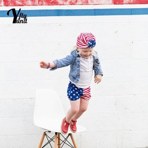Yundfly Fashion Striped Print Donut Infant Hats New American Independence Day Baby Hooded Cap National Day Childrens Decorative