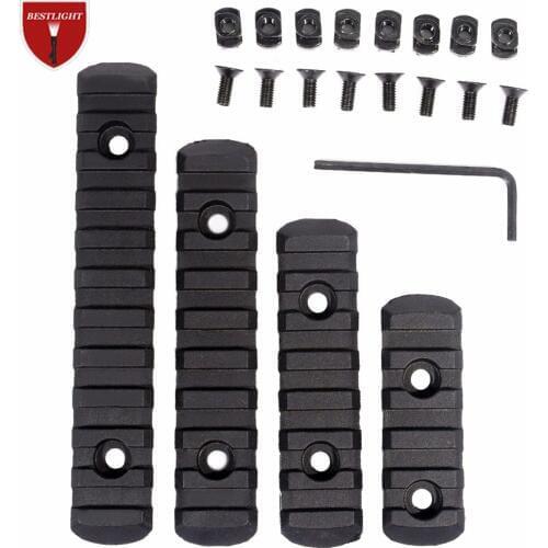 Pack of 4 pcs Tactical Airsoft Polymer Picatinny Rail For MOE M LOK M-LOK Handguard Compatible with Fashlight Laser scope