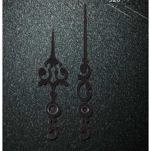 New 100 sets mute mechanism Quartz Clock Movement Kit Spindle Mechanism shaft 50.8mm 68mm with black hollow out hands only