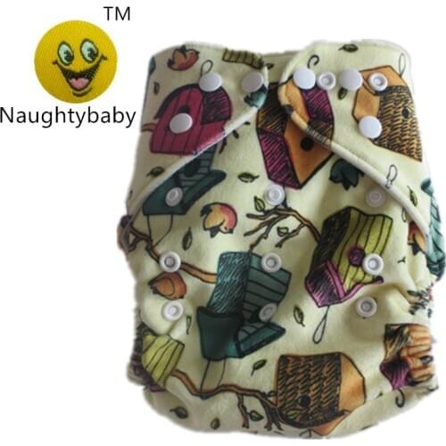 2015 New Design Print Minky 1 diapers+ 1 Hemp inserts Baby Adjustable Diaper Washable Reusable Cloth Nappy Diaper