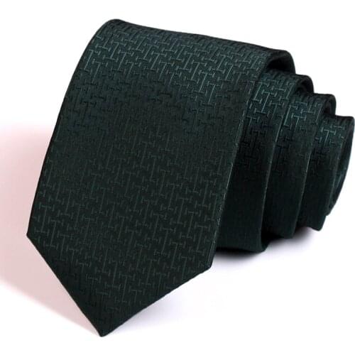 2020 New Design Gentleman Business Neck Tie High Quality Dark Green 7CM Tie For Men Business Suit Work Necktie With Gift Box