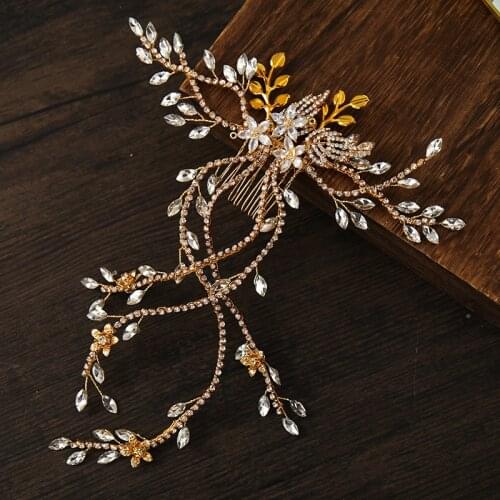 Luxury Rhinestone Comb Hair Accessories Headband Wedding Accessories Tiara Hairband Rhinestone Hair Jewelry Bride Headpiece