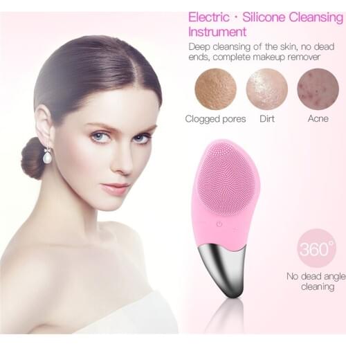 Facial-Cleansing-Brush Sonic Electric Vibration Mini Silicone Deep Pore Intelligent Anti-Aging