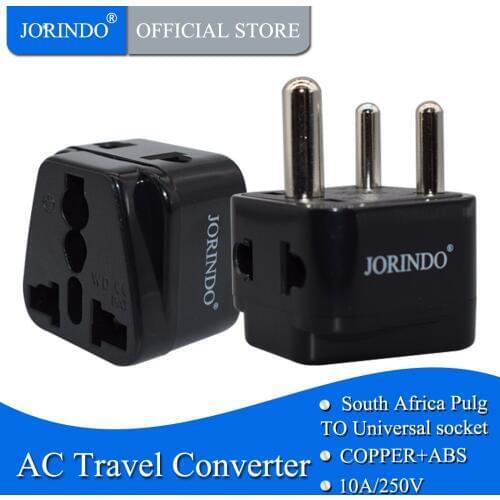 JORINDO 10A 250V universal connector AU UK EU US to South Africa travel plug adaptor for Indonesia India Sri Lanka