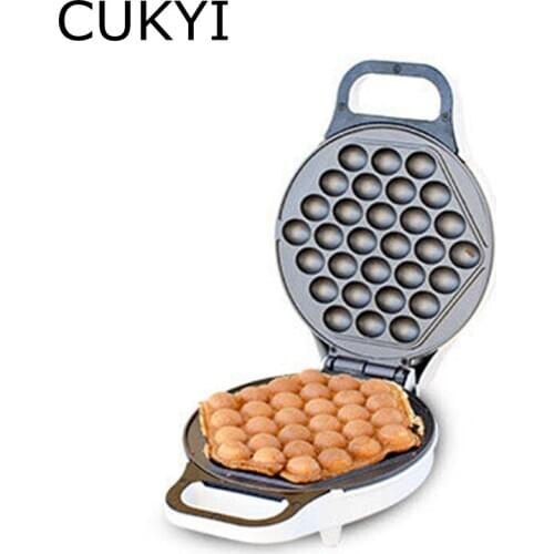 CUKYI Egg bubble waffle maker Eggettes Puff cake making machine with non-stick coating household children snack DIY cake oven EU