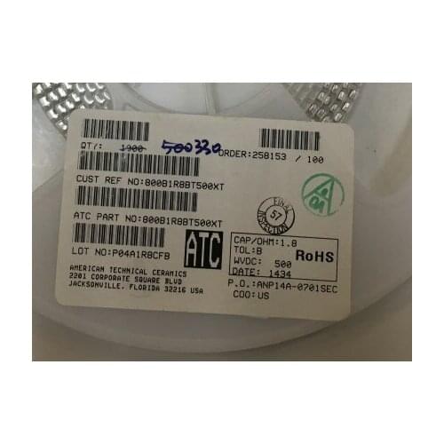 800B1R8BT500XT Chip high frequency capacitor ATC 3225 1210 1.8PF 500V