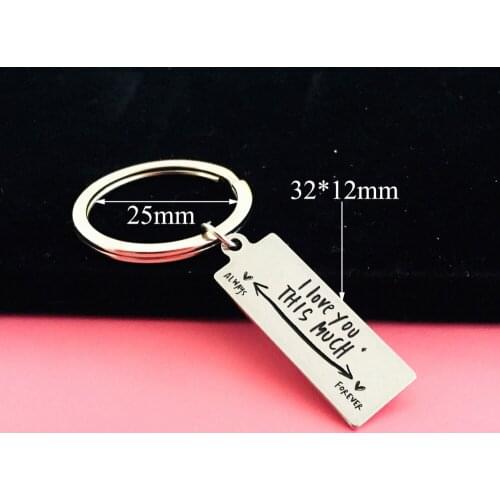 I Love You This Much Always To Forever Small Cute Personalized Fashion Stainless Steel Three-color To Choose Couple Mothers Gift