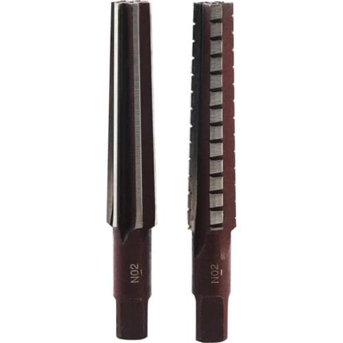 Morse Taper Reamer 2PCS Rough + Fine Morse Taper Reamer High Carbon Steel Straight Shank Hand Reamer