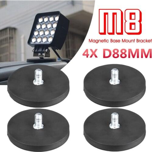 2/4pcs 88mm Magnetic Base Mounting Bracket Holder LED Work Light Bar Sucker For LED Work Light Bar Offroad SUV