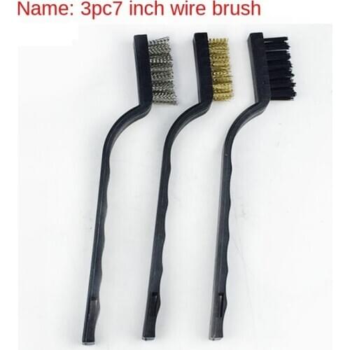 3Pcs Wire Brush Kit Small Copper wire brushes Tool Industrial Brass Nylon Cleaning brushes Rust Remover