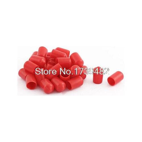 30Pcs Adhesive Glue Lined Heat Shrink Shrinkable End Caps Red