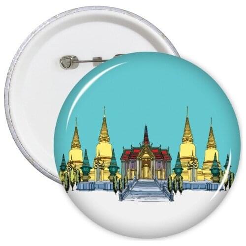 Ancient Egypt Elephant Abstract Modern City Sacrifice Pyramid Sphinx Camel Round Pins Badge Button Clothing Decoration 5pcs