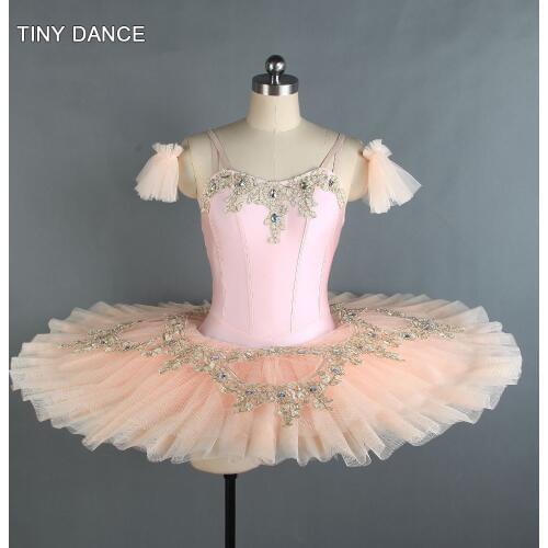 Peach Pink Pre-Professional Ballet Dance Tutu Stage Costume for Children and Adult Ballerina Dance Costumes Tutu Dress BLL126
