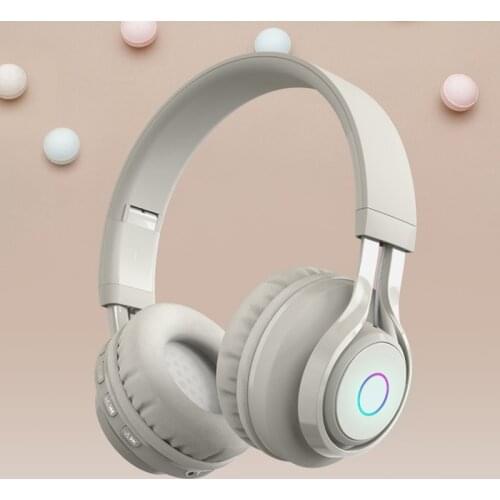 Fone Bluetooth Headphone Over Ear Kids Wireless Earphones Cute Glow Learning Gamer Children Girls Headset With Mic Auriculares