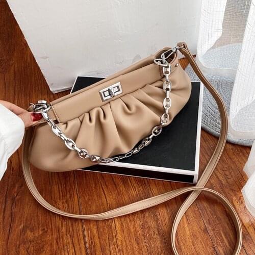 Brand Designer Women Shoulder Bag Fashion Leather Folds Crossbody Pack Luxury Handbag And Purse Day Clutches Bandoleras De Mujer