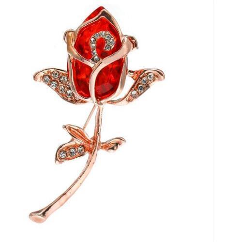 2020 Europe and the United States new popular leaf crystal flower rose wedding date holiday sweater brooch jewelry