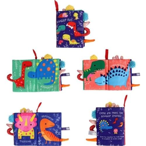 Kids 3D Animal Tails Cloth Book Baby Puzzle Montessori Toy Newborn Toddler Development Educational Learning Books Gift D5QA