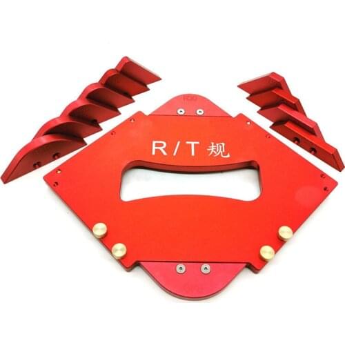 Woodworking Fillet Gauge Arc Radius Quick-Jig Router Table Round Corner Template R5-R40 T10-T40 Aluminium Alloy Bevel Gauge
