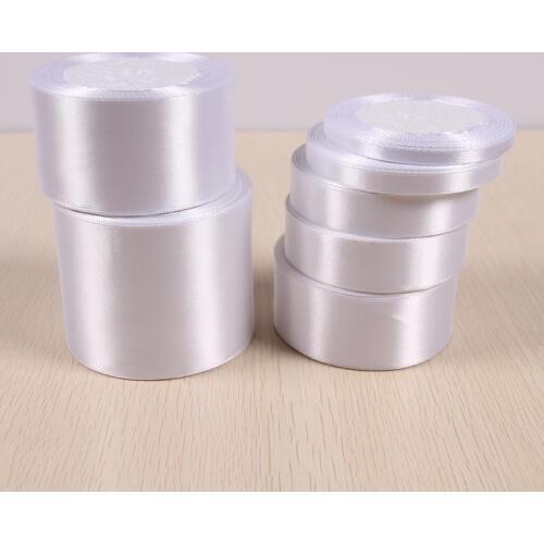 Hot sale Width 6/10/12/15/20/25/32/38/50mm White silk ribbons decorate wedding ribbon wrapping paper craft material DIY handmade