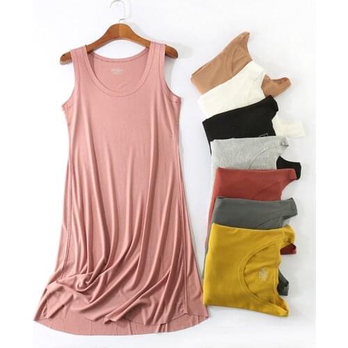 Sleepwear Women Nightgown Casual Soft Sleeping Dress Pijamas Ladies Homewear Sleeveless Summer Loose Sleepdress Loungewear