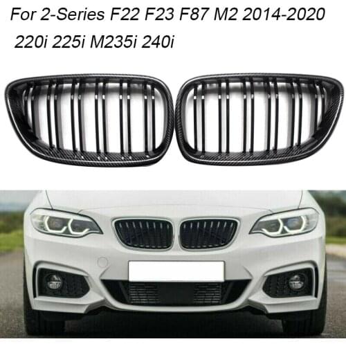 Real Carbon Fiber Front Bumper Kidney Hood Grill Grille For BMW 2-Series F22 F23 F87 M2 2014-2020 220I 225I M235I 240I