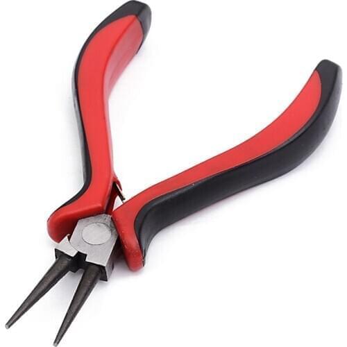 Portable Length 12cm Red Black Round Nose Pliers Mini Needle Nose Plier For Cutting Clamping Jewelry Making Hand Tools