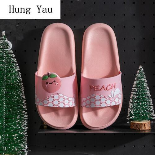 Women Sandals Slippers Flips Flops Peach Summer Style Shoes Woman Wedges Non-slip Fashion Platform Female Slides Ladies