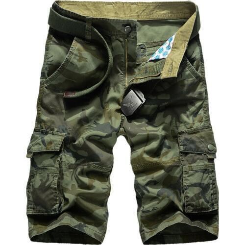 Cargo Shorts Men Hot Sale Casual Camouflage Summer Brand Clothing Cotton Male Fashion Army Work Shorts Hombre No Belt