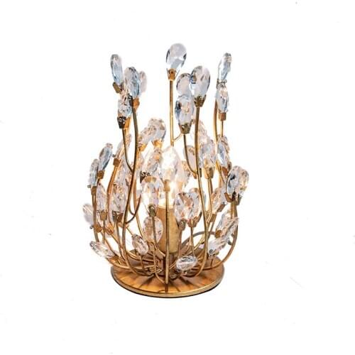 Light luxury American crystal table lamp creative mini night light girl bedroom bedside lamp