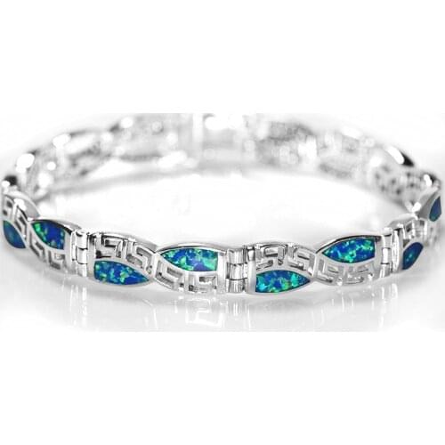 SZ0013 2021 New Design Chinese Pattern Blue Opal Gem Bracelets For Women Bracelets & Bangles