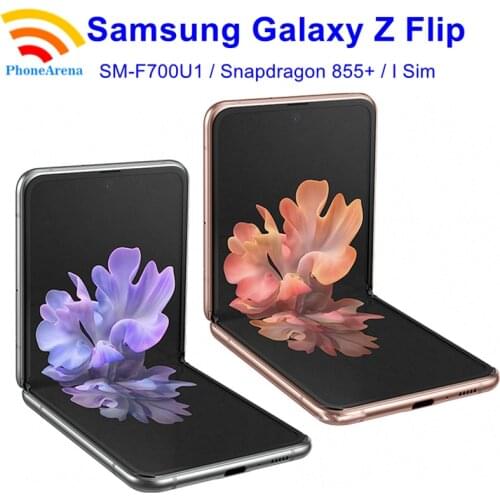 Original Samsung Galaxy Z Flip F700U1【90% New】Unlocked Foldable Display Phones 6.7" 8GB RAM 256GB ROM NFC Snapdragon 855 Chipset