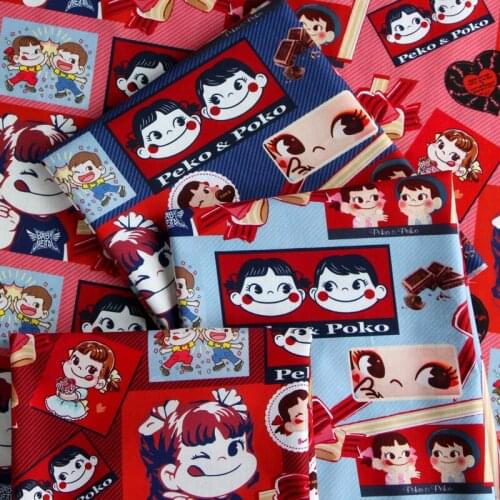 110X45cm Polyester Cotton Fabric Cartoon Milk Girl Anime Printed Fabrics for Sewing Accessories DIY Children Bag Dress Patchwork