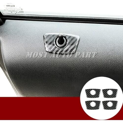 Carbon Fiber Car Door Lock Pin Trim Cover 4pcs For Ford Explorer 2013-2018 Car accesories interior Car Trim
