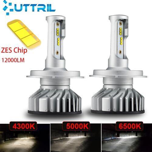 Uttril Car Headlight H4 H7 H1 LED Canbus H11 H8 H9 9004 HB3 9006 HB4 4300K 5000K 6500K LED Lamp 60W 12000LM Auto Headlamp 12V