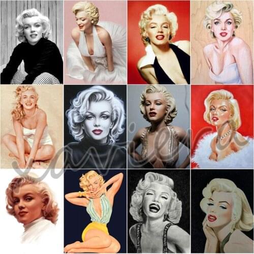 Xaviera 5D Diy Diamond Painting Marilyn Monroe Portrait Full Square Drill Embroidery Mosaic Rhinestones Cross Stitch Home Decor