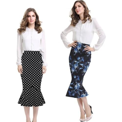 Professional office Miss 2021 new summer large womens fashion fishtail skirt slim sexy noble temperament pattern dot skirt