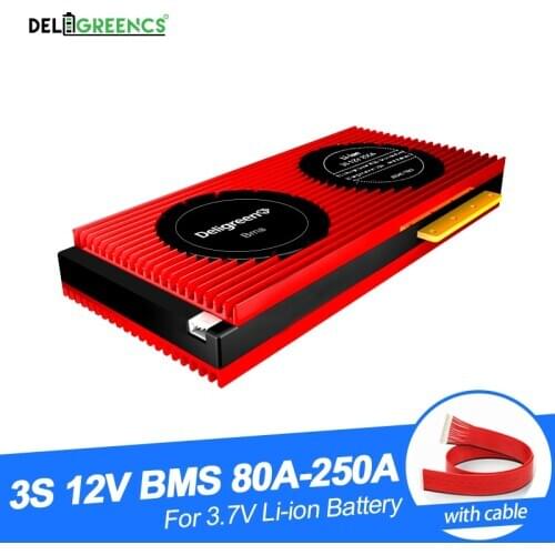 3S BMS 12V protection board 80A 100A 120A 150A 200A 250A for lithium battery pack 18650 Rated 3.7V Lithion Ion Battery Pack