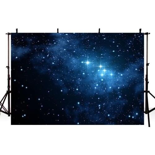 Starry Glitter Star Blue Sky Universe Night Scenic Grunge Photo Backgrounds Photography Backdrop Photocall Photo Studio