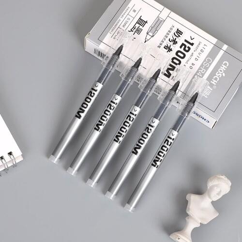 1 Pcs 0.5mm Business Black Ink Straight Liquid Gel PenInk Artistic Font Creative High-quality Neutral Pen School Office Supplies