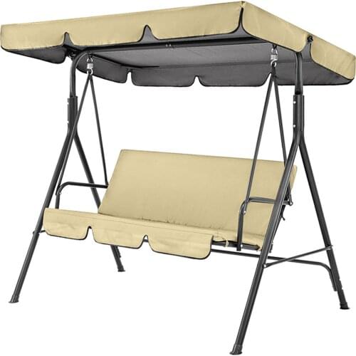 195x125x15cm Large Swing Cover Suit Patio Canopy Swing Cover Waterproof Sun Shade Swing Awning Garden Patio Swing Seat Cover
