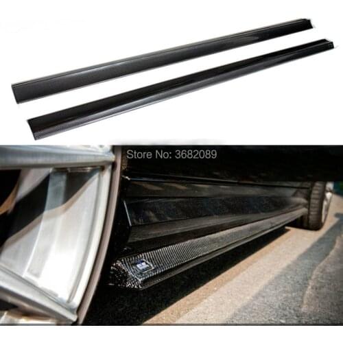 2PCS Real Carbon Fiber Side Skirts Panel Extension For Benz C-Class W204 C204 Sedan 4Doors C63 AMG Coupe 2Door 2008-2014 09 2012
