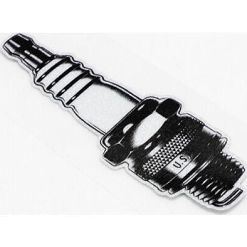 2PCS Car Styling Vinyl Decal Warning Forge D1 Spark Plug US Motorcycle Bike Stickers 11x3.8cm