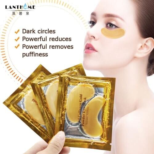 20Pcs=10Packs Under Eye Patches 24K Gold Mask Puffy Eyes Mask for Dark Circles Collagen Depuffing Anti Aging Smoothing for Women