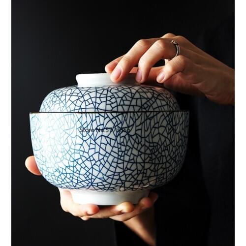 4.5-inch/6.5-inch Ceramic Lid Glazed Colorful Soup Bowl Japanese Ceramic Rice Bowl Stew Soup Soup Bowl